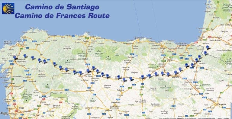 french way camino de santiago map